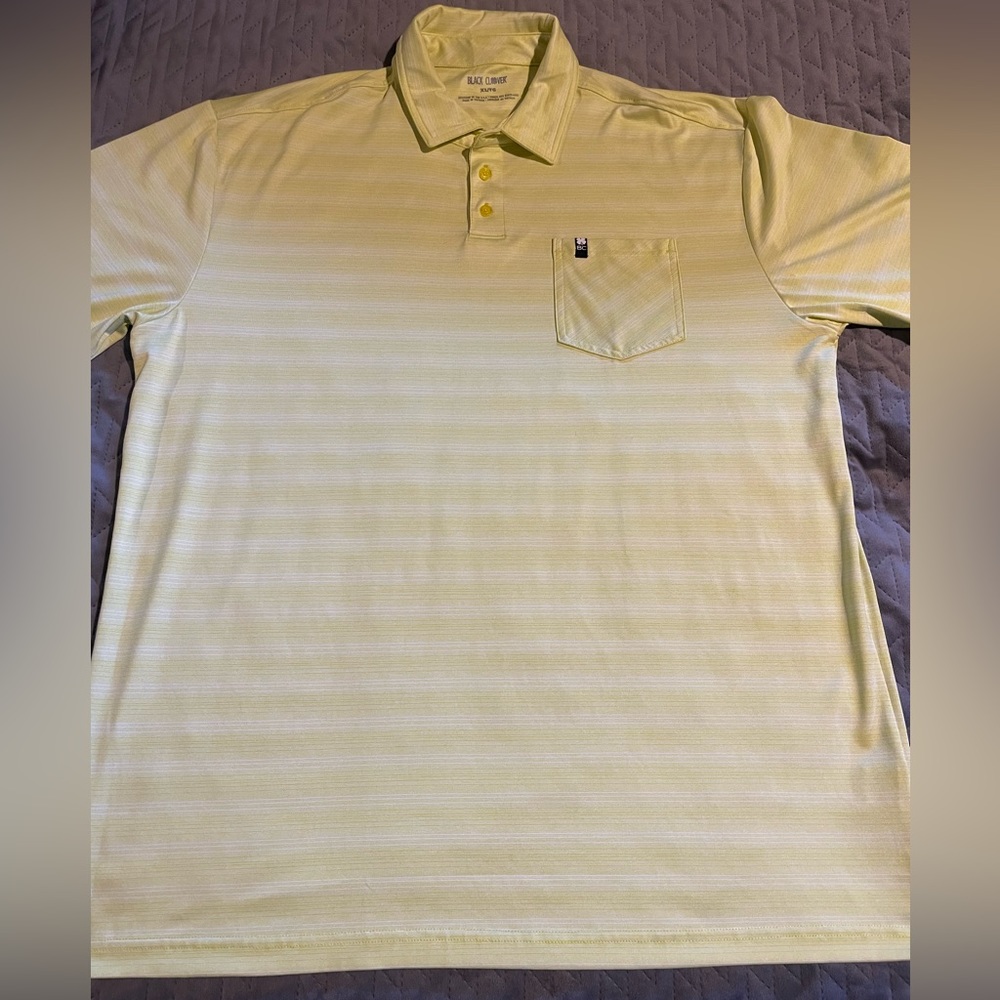 Black Clover polo‎ shirt mens size XL yellow pre-owned condition